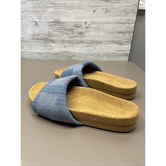 Commbi Patchwork Slides Women’s 11 Blue Comfortable Sandals - Picture 5 of 10